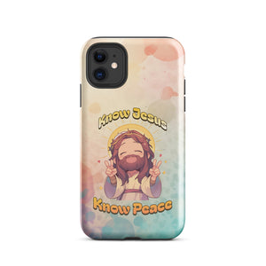 Know Jesus Know Peace Chibi Tough Case for iPhone®