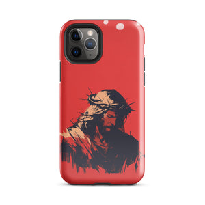 Jesus With Crown Of Thorns Silhouette Tough Case for iPhone®