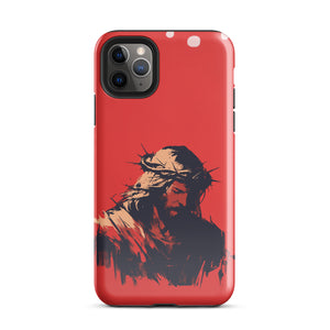 Jesus With Crown Of Thorns Silhouette Tough Case for iPhone®