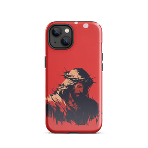 Jesus With Crown Of Thorns Silhouette Tough Case for iPhone®