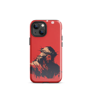 Jesus With Crown Of Thorns Silhouette Tough Case for iPhone®