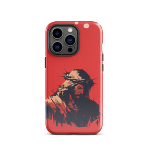 Jesus With Crown Of Thorns Silhouette Tough Case for iPhone®