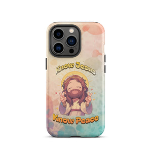 Know Jesus Know Peace Chibi Tough Case for iPhone®