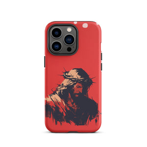 Jesus With Crown Of Thorns Silhouette Tough Case for iPhone®