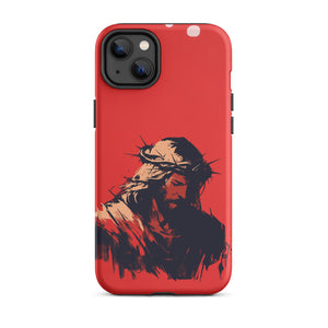 Jesus With Crown Of Thorns Silhouette Tough Case for iPhone®