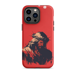 Jesus With Crown Of Thorns Silhouette Tough Case for iPhone®