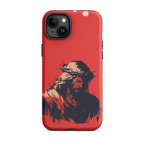 Jesus With Crown Of Thorns Silhouette Tough Case for iPhone®