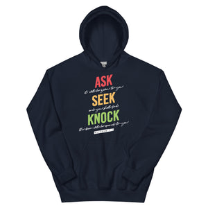 ASK-SEEK-KNOCK- Unisex Heavy Blend Hooded Sweatshirt