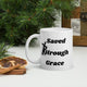 Saved By Jesus - White glossy mug