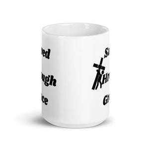 Saved By Jesus - White glossy mug