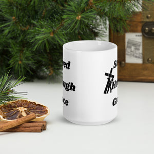 Saved By Jesus - White glossy mug