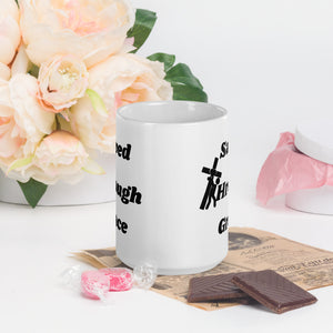 Saved By Jesus - White glossy mug