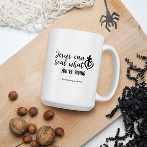 Jesus Can Heal - White glossy mug