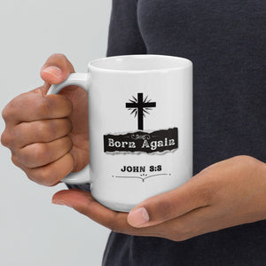 Born Again - White glossy mug