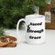 Saved By Jesus - White glossy mug