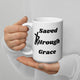 Saved By Jesus - White glossy mug