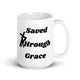 Saved By Jesus - White glossy mug