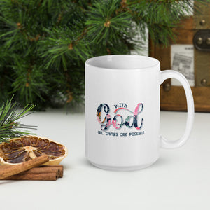 With God - White glossy mug